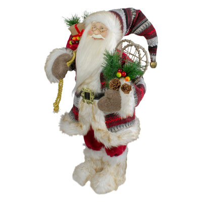 Figurine de père Noël debout 18 po avec raquettes et bottes de fourrure