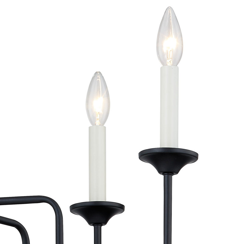 Lustre en métal 5 lumières Barker, noir
