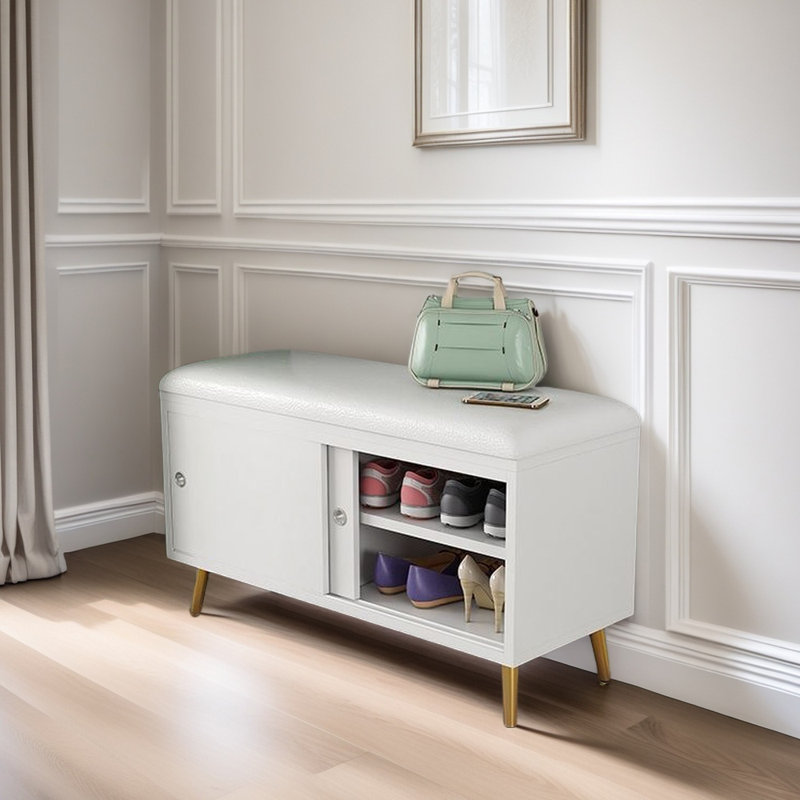 23.6'' Shoe Storage Bench, White