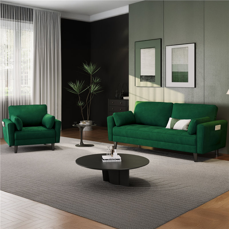 Upholstered Accent Chair, Green