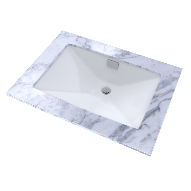 Lloyd® Vitreous China Rectangular Undermount Bathroom Sink with Overflow, Cotton