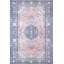 Tapis décoratif de couleur bleu lavable à thème traditionnel rose-845450056