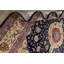 Tapis bleu marine en laine noué à la main de conception unique 9 pi x 12 pi années 1980 9 pi x 12 pi Brag