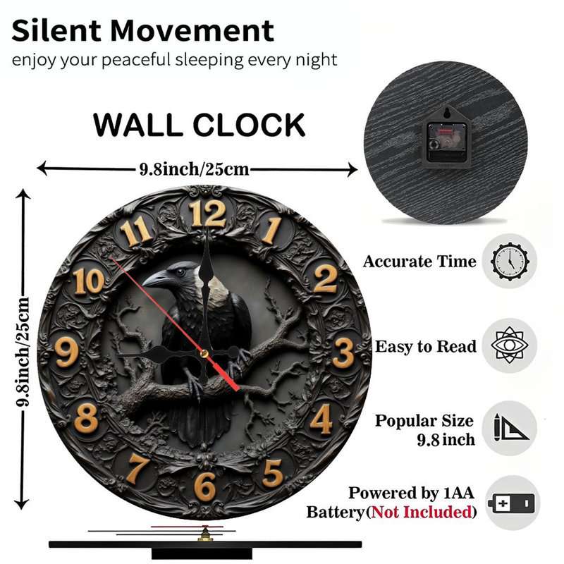 Fantaisie, coucher de soleil, horloge, art mural