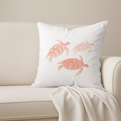  Housse et insert de coussin carré Watercolor Sea Turtles