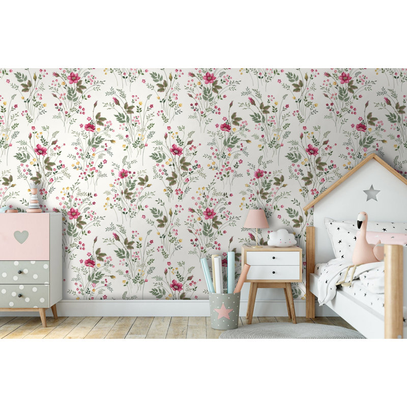 Floral Wall Mural, 6.25' L x 112' W