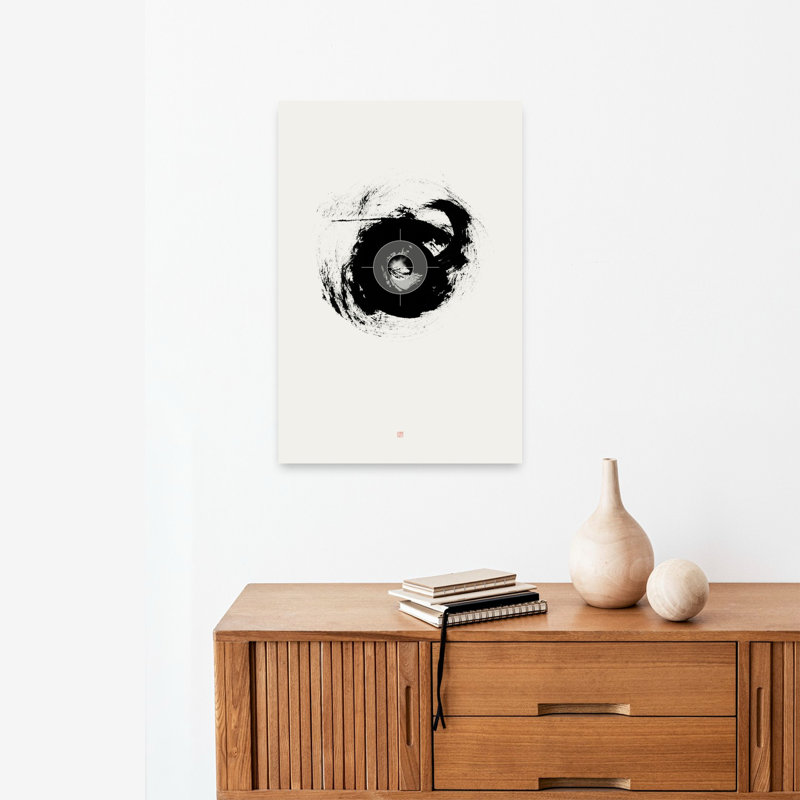 Art abstrait abstrait abstrait contemporain "Enso", 24" H x 16" W