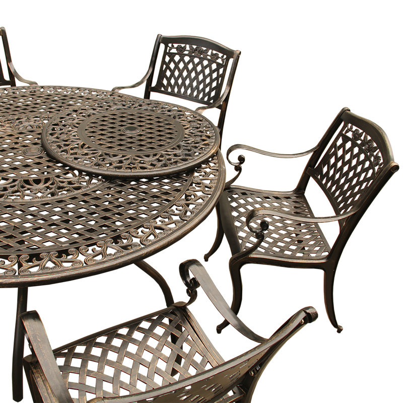 Ensemble de salle à manger en aluminium 59 po Illy, Bronze