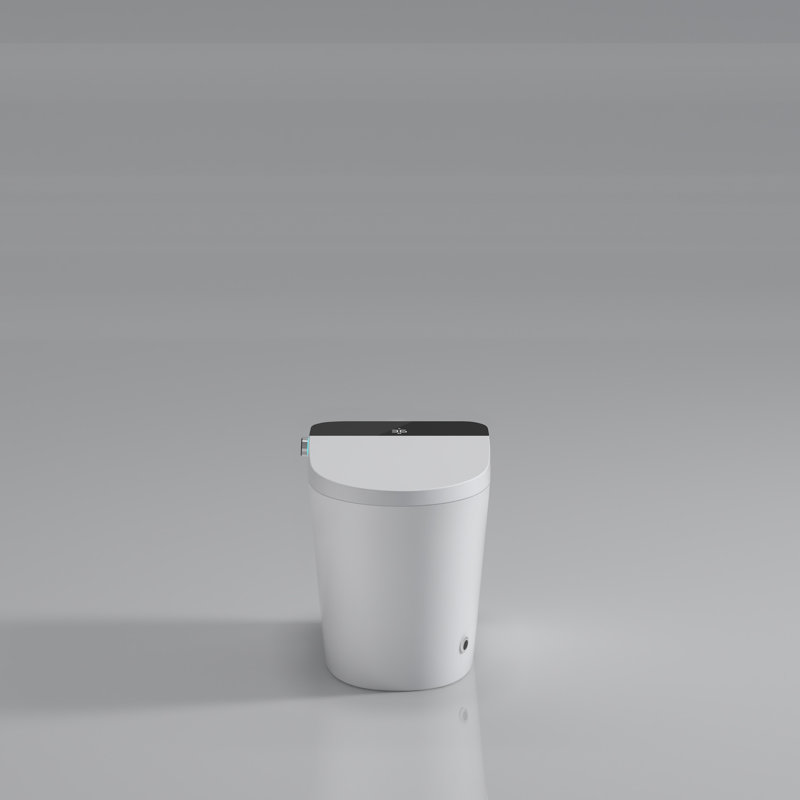 Bidet de toilette intelligent avancé - couvercle à ouverture / fermeture automatique, capteur de pied, mode de lavage, blanc avec écran d'affichage à DEL, air chaud,