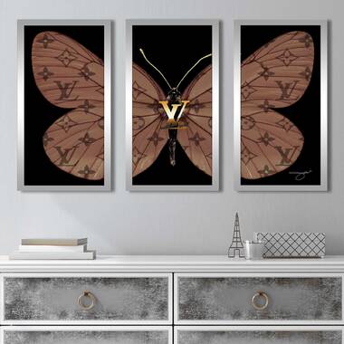 Louis Vuitton Butterfly (Horizontal) by by Jodi - Graphic Art Mercer41 Format: Silver Framed, Size: 21.5 H x 27.5 W x 0.75 D