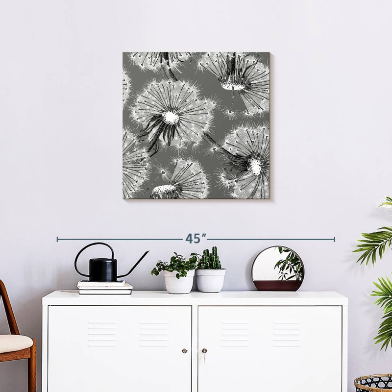 Fleurs de pissenlit, H 24 po x l 24 po