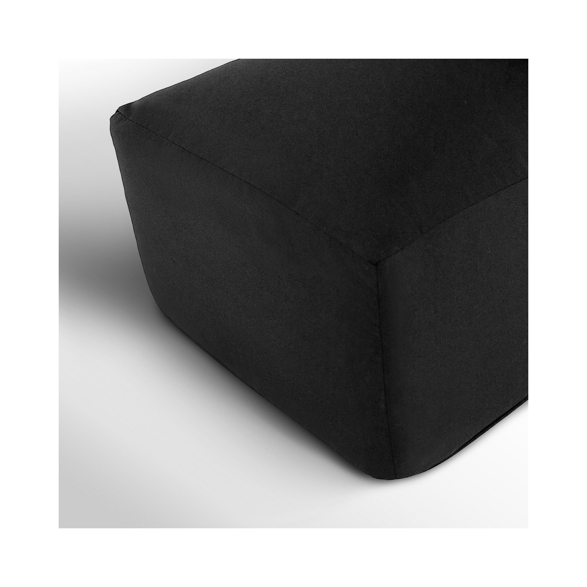 Praia 124" Sunbrella Outdoor Sofa with Ottoman, Canvas Black Sunbrella® Canvas