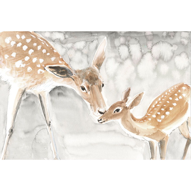 Winter Deer 1 - Wrapped Canvas Art Prints, 20cm H x 30cm W 