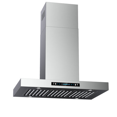36 po Hotte pour îlot de cuisine 900 pi³ / min en acier inoxydable avec contrôle ACL LCD, 4 vitesses et lumières DEL