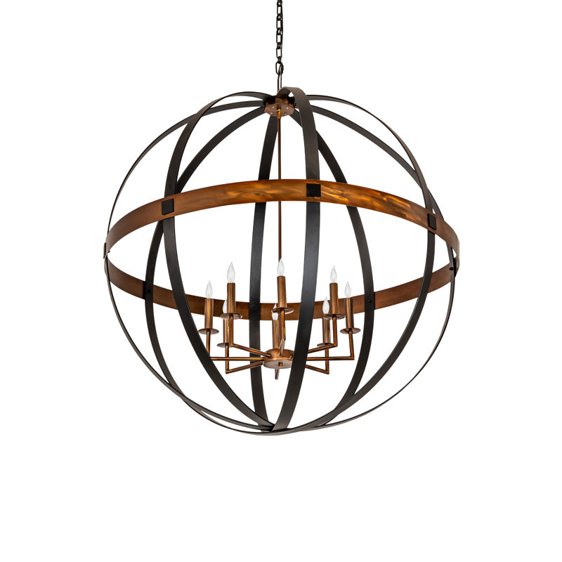 Atlas 8 - Light Copper/Blackwash Sphere Pendant