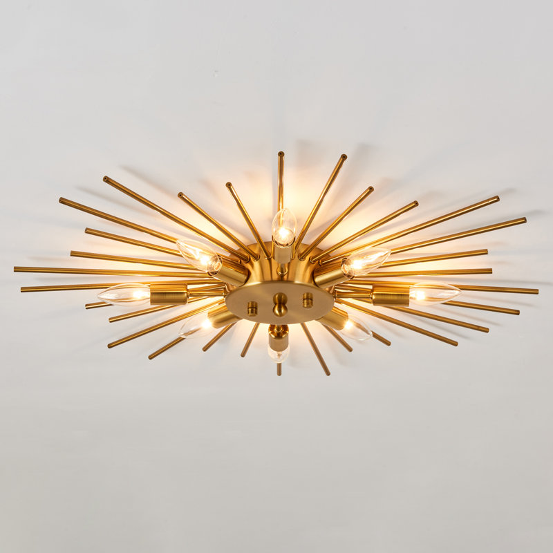 Navasota Gold Starburst Flush Mount