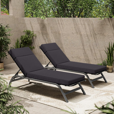 Coussin de chaise longue d'extérieur - Résistant aux intempéries, réversible, confort moelleux