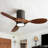 42 In. Black 3 Wood Blades Flush Mount Standard Ceiling Fan With Full Spectrum Led Light And Remote
