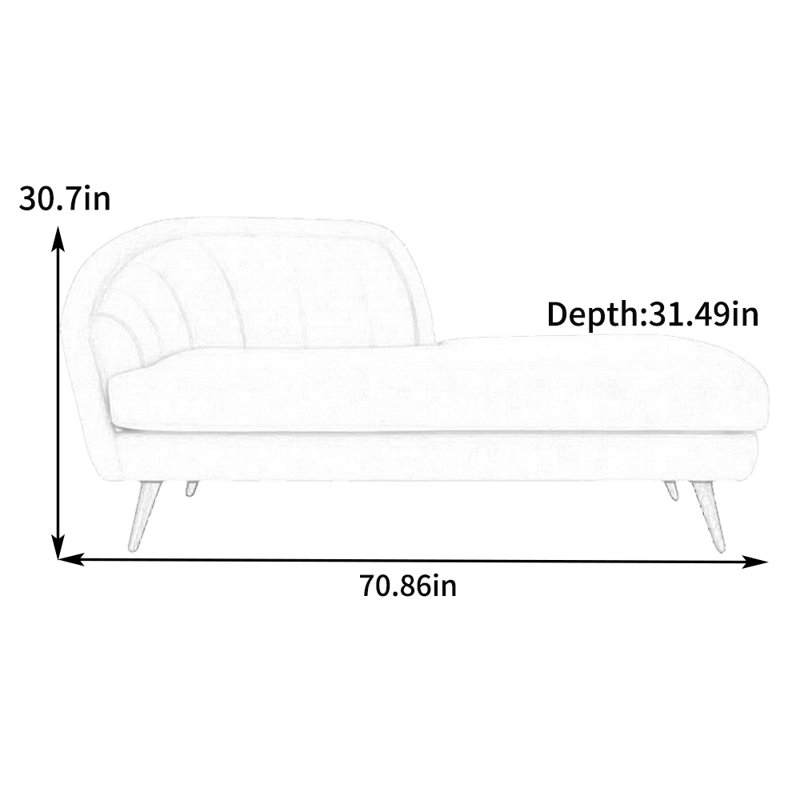 Chaise longue en éponge confortable de style minimaliste, Orienté à gauche (vu de face)