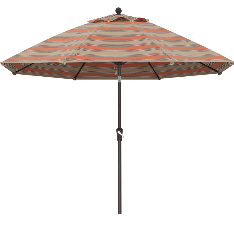 Parasol de marché en oléfine 9 'avec inclinaison et manivelle, Rayure Canyon