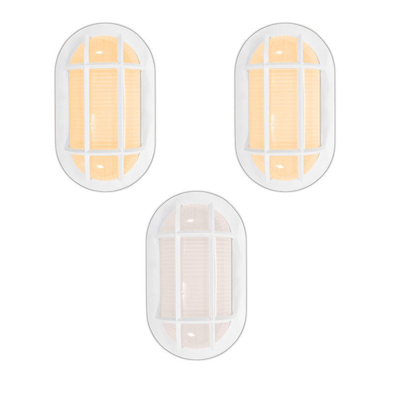 8.5in White Frosted Glass LED Bulkhead Light