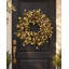 Couronne d'eucalyptus d'automne rustique neutre de 24 po, couronne artificielle avec petites fleurs blanches pour décoration murale