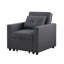 Fauteuil convertible en lin gris foncé 33,25 po Zoey-1814619960