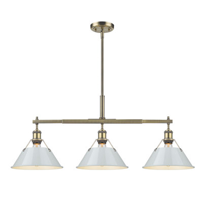 Luminaire suspendu linéaire à 3 lumières pour îlot de cuisine Weatherford
