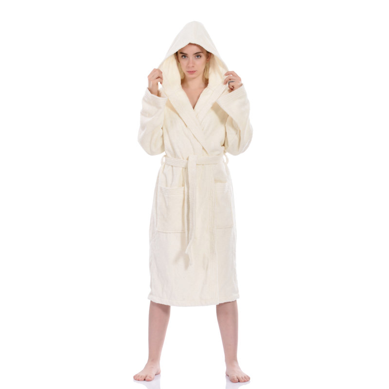 Peignoirs de luxe à capuchon turque, 100% coton turc, peignoirs de style hôtel pour la maison et le bain - peignoir avec ceinture ajustable pour lui et elle en tailles très grandes et moyennes