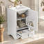 Meuble-lavabo de 51 cm (20 po) avec lavabo en céramique, porte à fermeture amortie, tiroir, tablette réglable et porte de rangement.