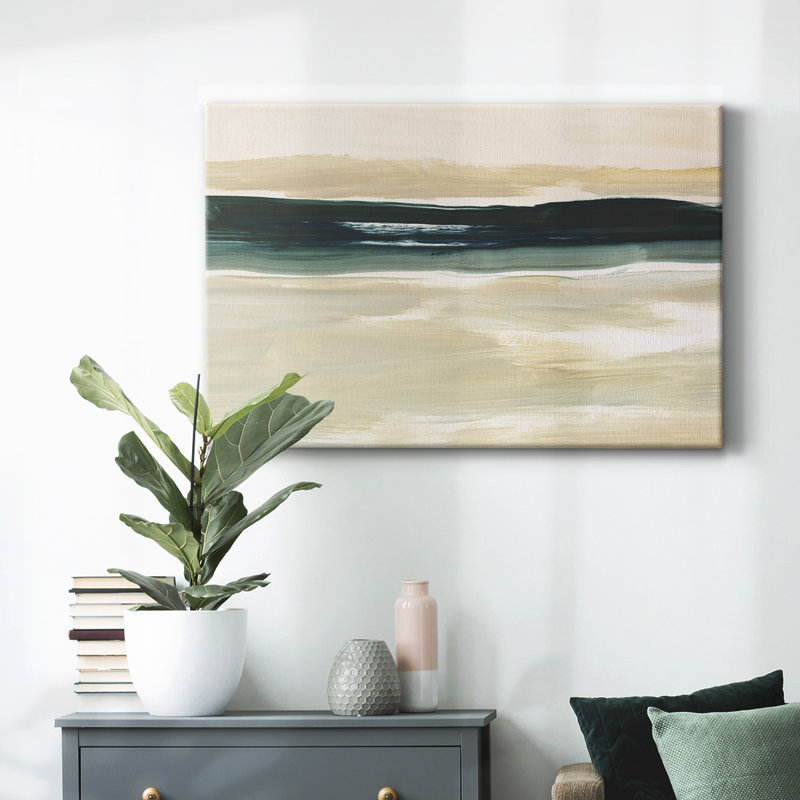 Sable et mer II - Toile tendue avec châssis, H 12 po x l 18 po
