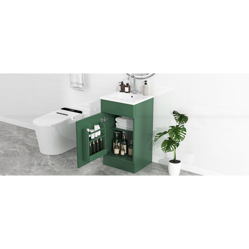 Meuble-lavabo 18 po avec lavabo, Vert