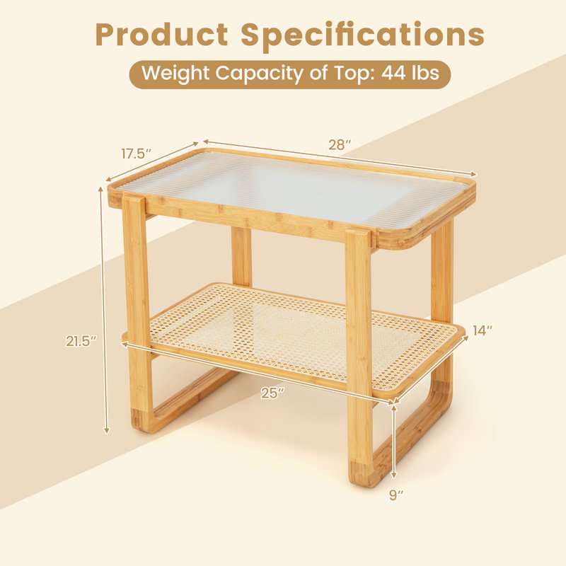 Akila Glass Tray Top End Table