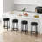 Swivel Bar Stools Set of 4, 24.4" Counter Height Bar Stools - 360° Smooth Swivel, Metal Frame with Footrest, Waterproof PU Leather, Brown Round Backless Barstools for Home Bar, Kitchen Barstools,Black-1688262282-1688262281