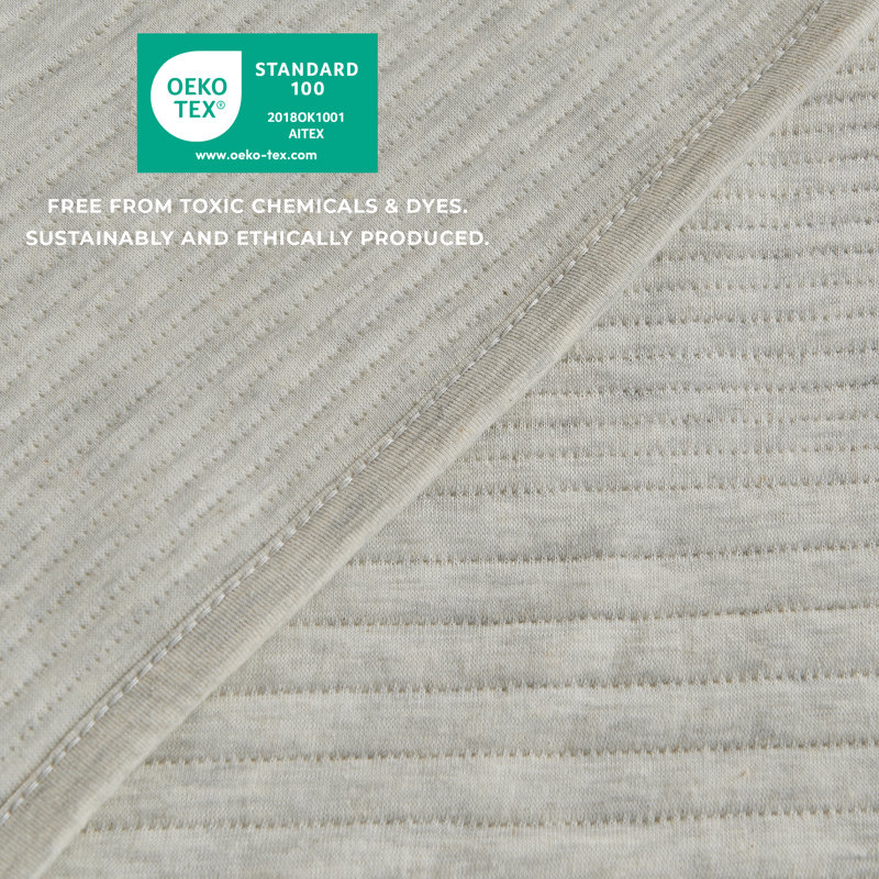 Heathered Oatmeal Twin Cotton Blend Jersey Knit Quilt Set