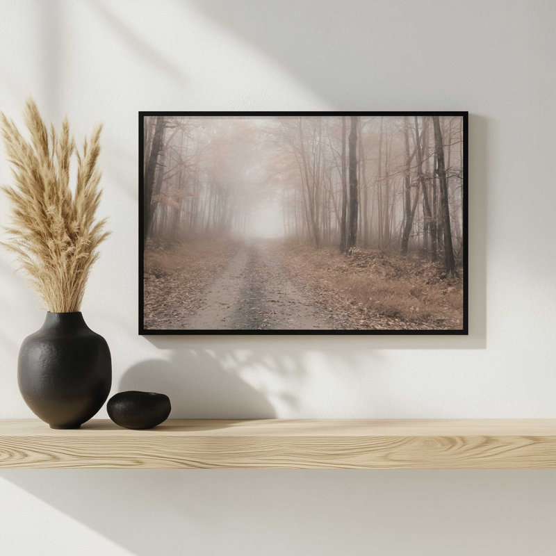 «Fallen Leaves» par Lori Deiter, reproduction d'art, L 30 po x H 20 po, Blanc, Impression encadrée