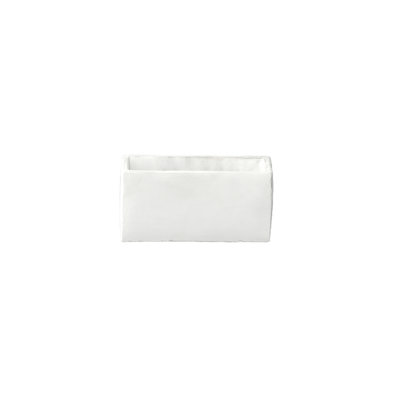 Cement Rectangle Flower Pot Matte Finish White-5.00"H
