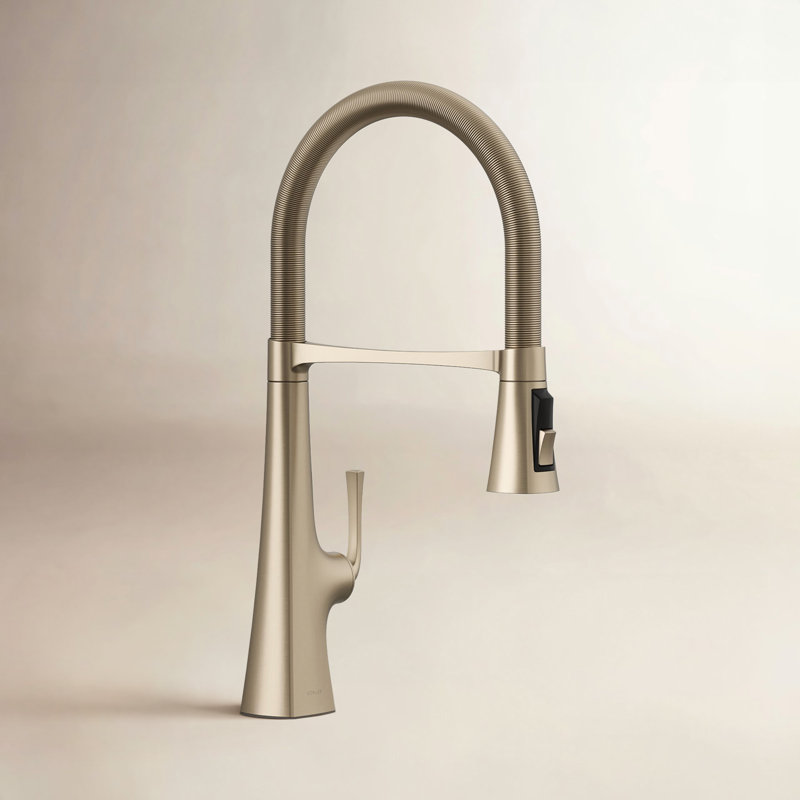 Graze Single Handle Kitchen Faucet with 21-9/16" Spout, Vibrant Brushed Bronze