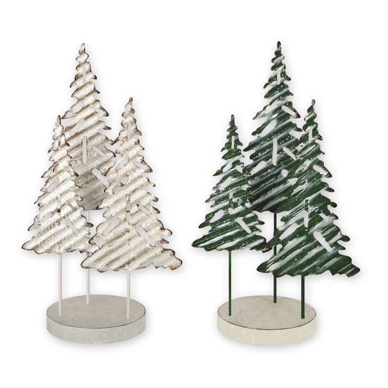 Ensemble de 2 tables d’arbres d’hiver