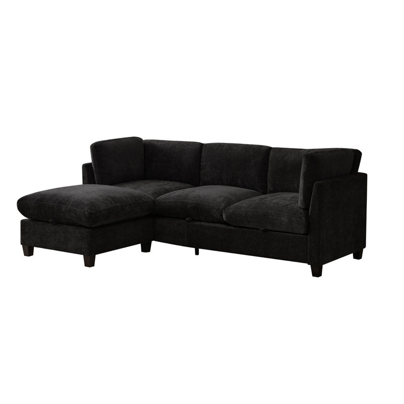 Modulaires spacieux avec rangement, revêtement en chenille, salon moderne