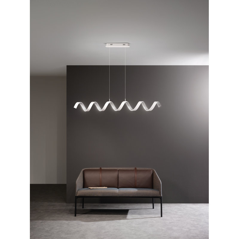 Haug 1 - Light Black LED Kitchen Island Pendant, 120cm H x 125cm W x 13.5cm D