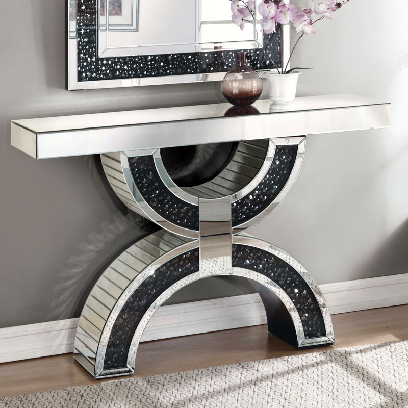 Surrett 47'' Glass Top Console Table