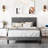 Aleiny Velvet Bed with Adjustable Upholstered Headboard-436444925-436444926