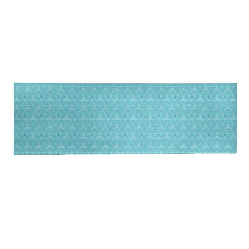 Tapis bleu sarcelle / bleu sarcelle foncé dessiné à la main, Tapis de couloir 2 pi 5 po x 8 pi