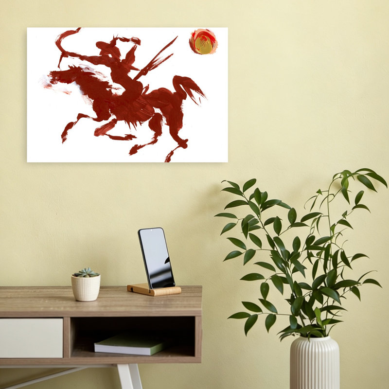 «Dynamic Horse Archer Abstract Contemporary Horse Landscape Nature Art», art mural