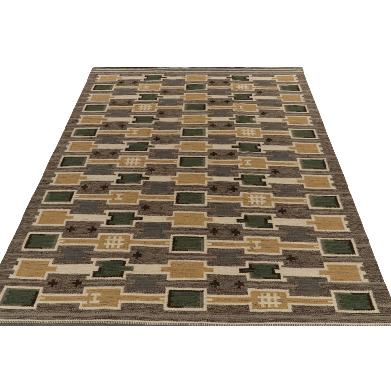 Scandinavian Wool Geometric Area Rug, Rectangle 12' x 16'