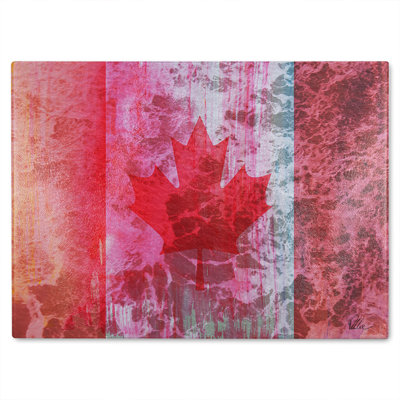 Canada Flag Glass Chopping Board