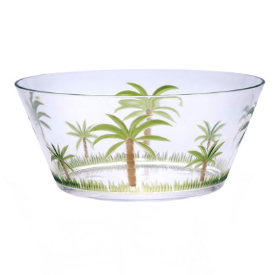 Bols de service en acrylique Palm Tree, grands bols en plastique incassables, bols à soupe, bols à salade, bol à céréales pour les collations, sans BPA
