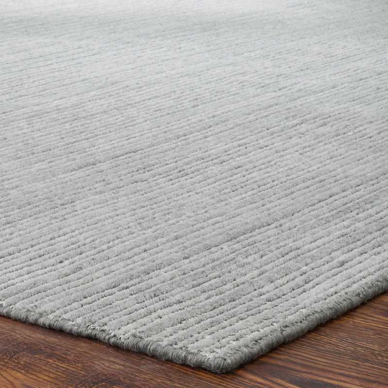 Hollmon Hand Loomed Striped Area Rug in Gray, Rectangle 10' x 14'
