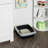 IRIS Open Top Cat Litter Box With Scoop, Plastic Pan, Black